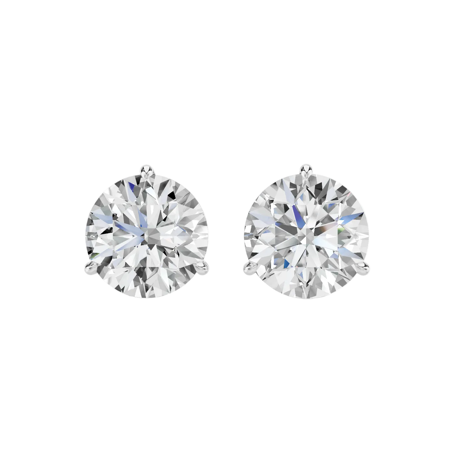 3-PRONG SOLITAIRE STUDS — LAB-GROWN DIAMOND, 14K GOLD